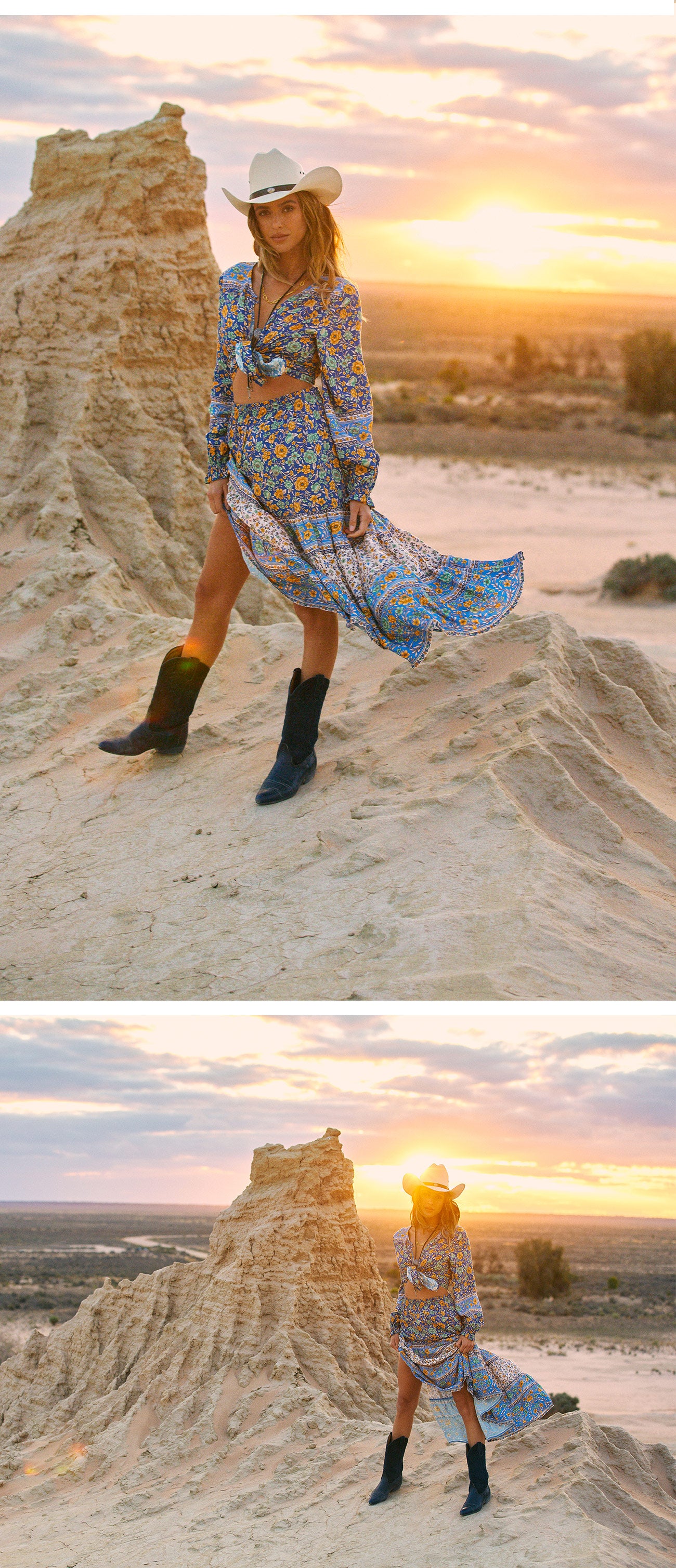 Moments in Mungo Desert wearing upcoming Nomada